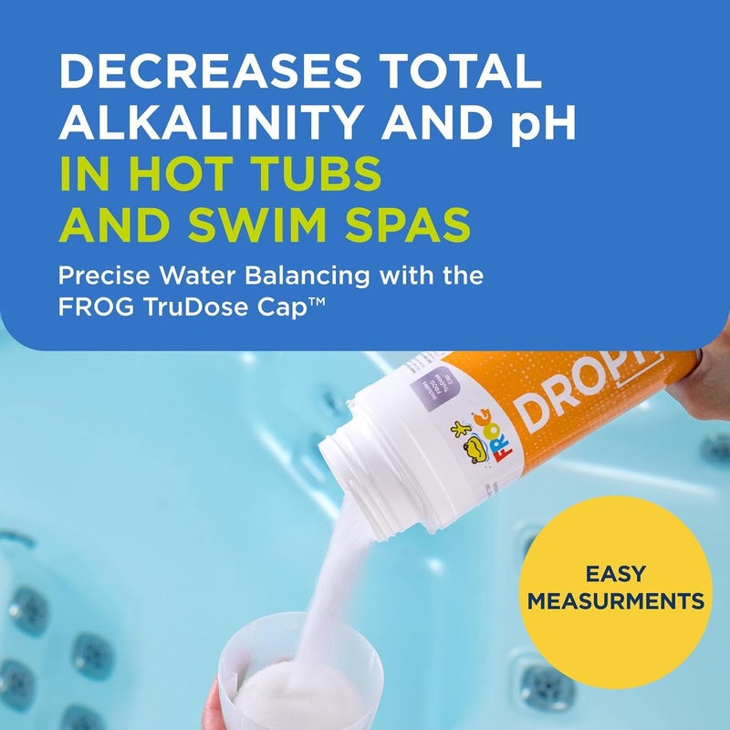 Frog DropH pH and Total Alkalinity Decreaser for Hot Tubs and Swim Spas - 3 lb Bottle with TruDose Measuring Cap for Easy Maintenance & Balancing - 2 Pack - Image 2